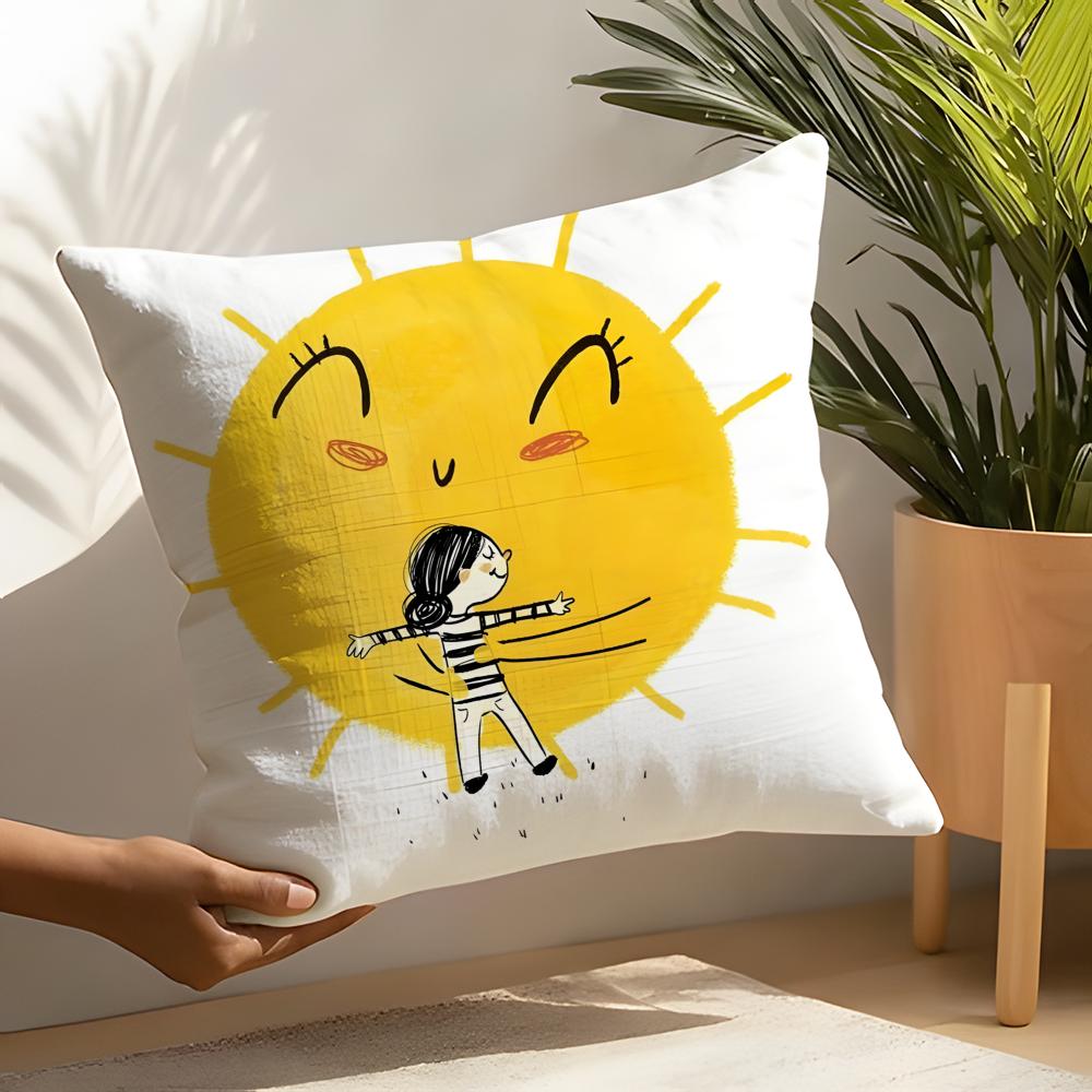 Linen Cushion Covers For Decorative Sofa Home Pillows Case Car Chair Pillows Cases Cartoon Fun Pillow Patterns For Toddlers