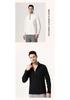 Men's Long Sleeve Half-Zip Sports Tee - Solid Color Stand Collar for Running and Fitness