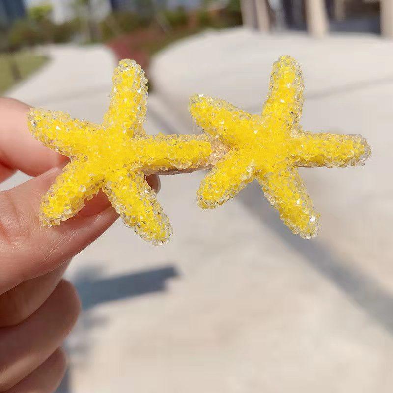 

2 шт. Заколки для волос в виде морской звезды, уникальные заколки для волос в виде морской звезды для маленьких девочек, пляжная мода, детские заколки, подарки, детские аксессуары для волос