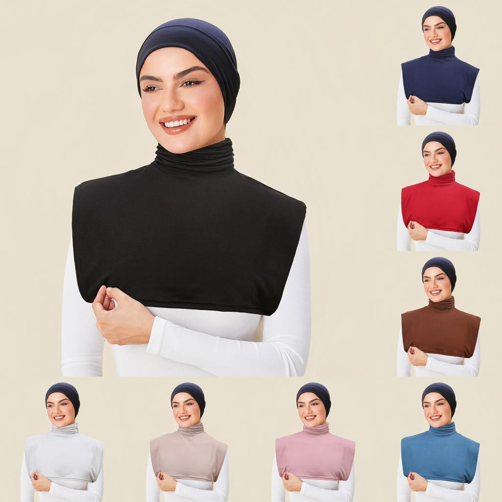 Perfect Match Soft Elastic Modal Detachable Collar Square False Collars Solid Color Turtleneck High Inner Neck Cover For Women Scarf