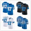Maglia da Football NFL Detroit Lions 97 Aidan Hutchinson Uomo Cotone Abbigliamento per Fan Sportivi Abbigliamento Casual per il Giorno della Partita