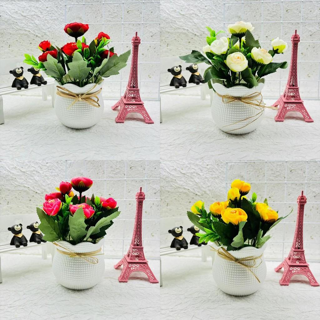 Camellia Sp Green Plant Indoor Decor With Plastic And Silk For Home And Wedding Use