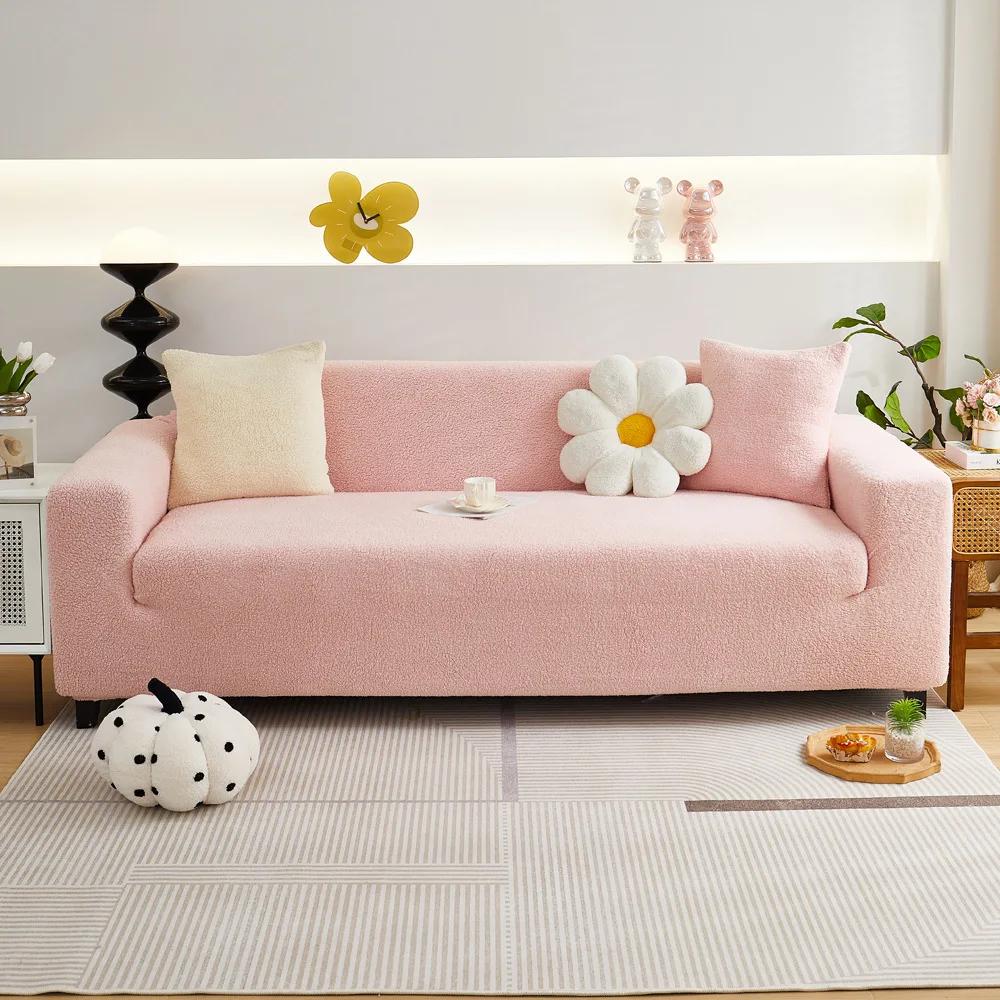 Fashionable Elastic All-around Sofa Cover Modern Minimalist Multicolor Couch Cover Anti Slip Soft Dustproof Plush Sofa Covers