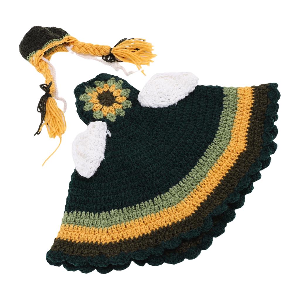 Fall Porch Goose Outfits Hand Woven Goose Costume For Outdoor Lawn Garden Courtyard Yellow Green