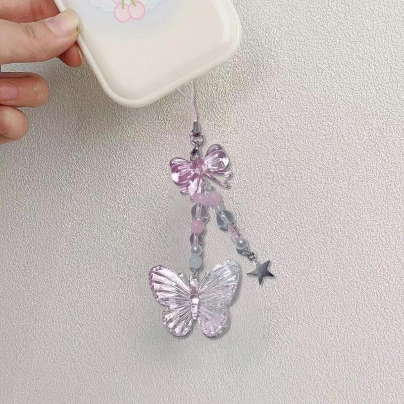 Phone Pendant Phone Chain Phone Lanyards Bag Pendant Butterfly Phone Jewelry Accessaries Perfect Gift for Women Girls