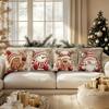 New Holiday Christmas Pillowcase With Gingerbread Santa Claus And Holiday Patterns Suitable For Sofa And Bedroom Decoration