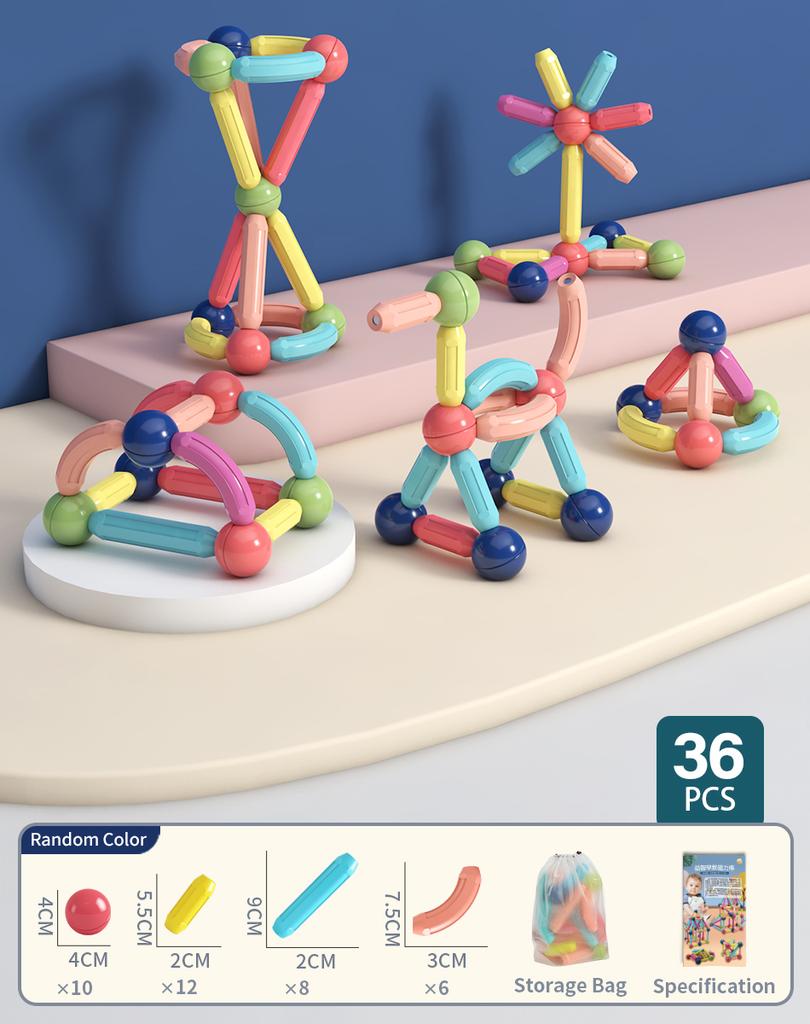Magnetic Building Sticks Blocks Toy Stem Educational Construction Toys 3D Magnet Building Puzzle Toys Gift for Kids and Toddler