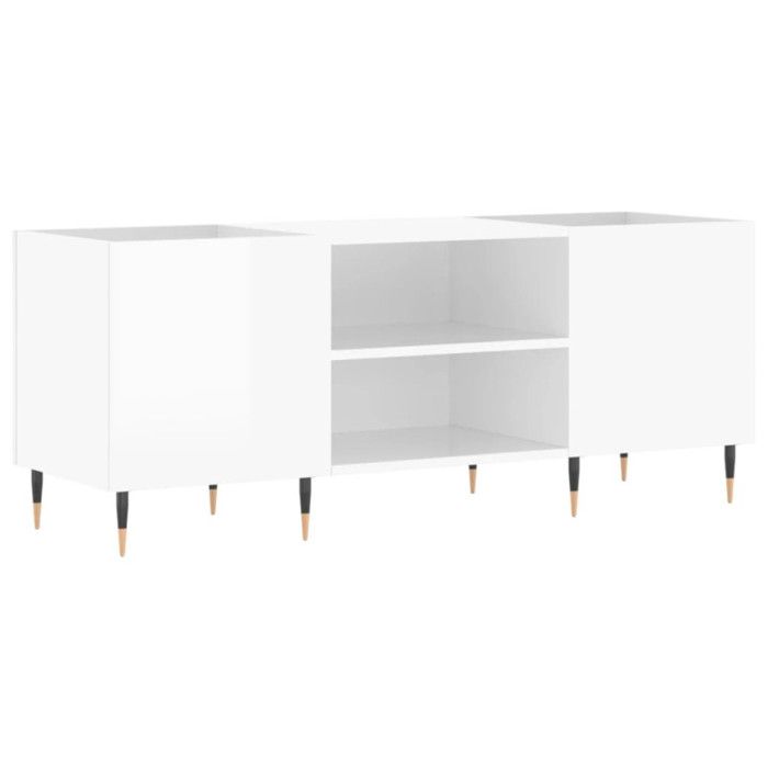 VidaXL Record Cabinet High Gloss White 121x38x48 Cm Engineered Wood 831670