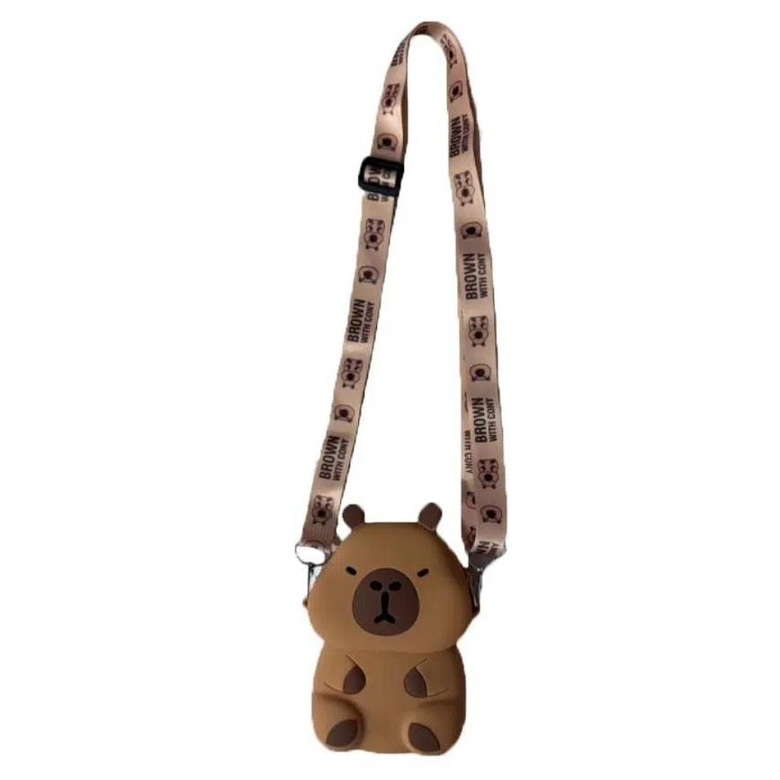 

Adjustable Straps Capybara Shoulder Bag Silica Gel Kawaii Animal Purse Kids style1