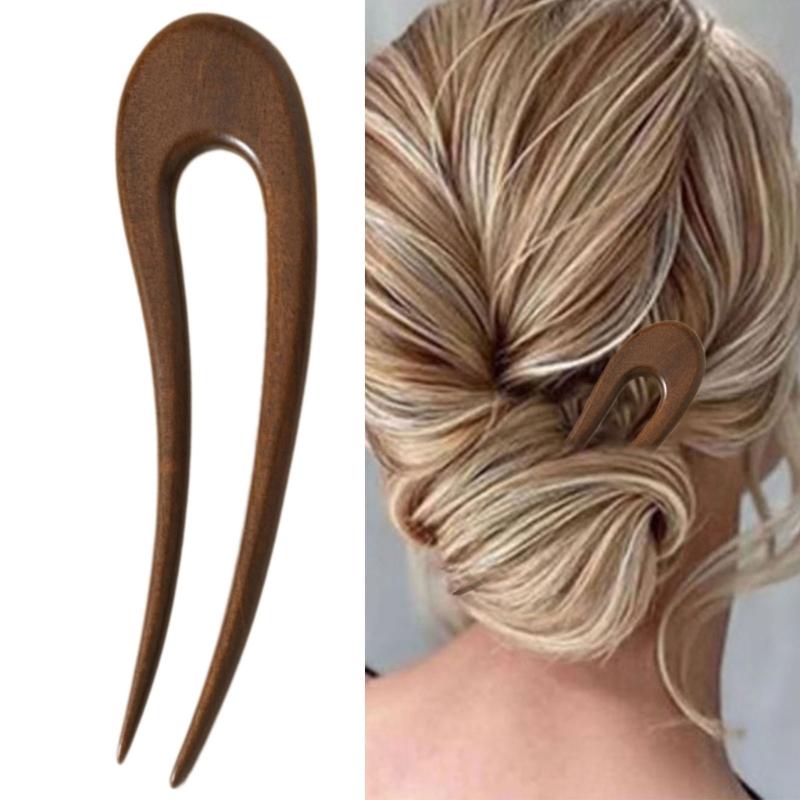 Elegant Wood Hairpin For Women Ancient French Hair Stick Wooden Hair Accessories For Bun Updos And Formal Event
