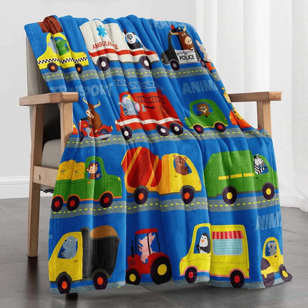 Rescue Ambulance Design Soft Microfiber Throw Blanket – Cozy for Bed, Sofa, Camping, Picnic & Winter Warmth Decor