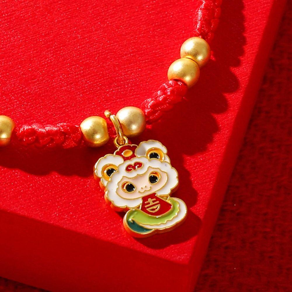 Hand Rope Snake Year Bracelet Chinese Style Fortune Bracelet Vintage Lucky Red Rope  Women
