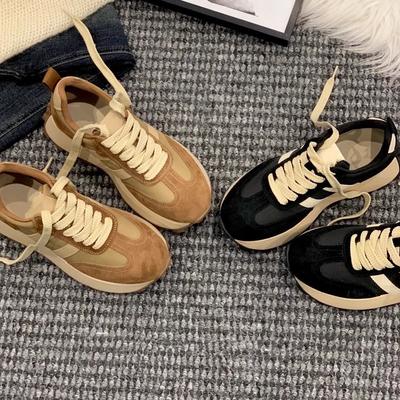 Genuine Leather Cortez Women's Autumn New Thick Bottom Color Matching All-Matching Casual Sports Daddy Shoes