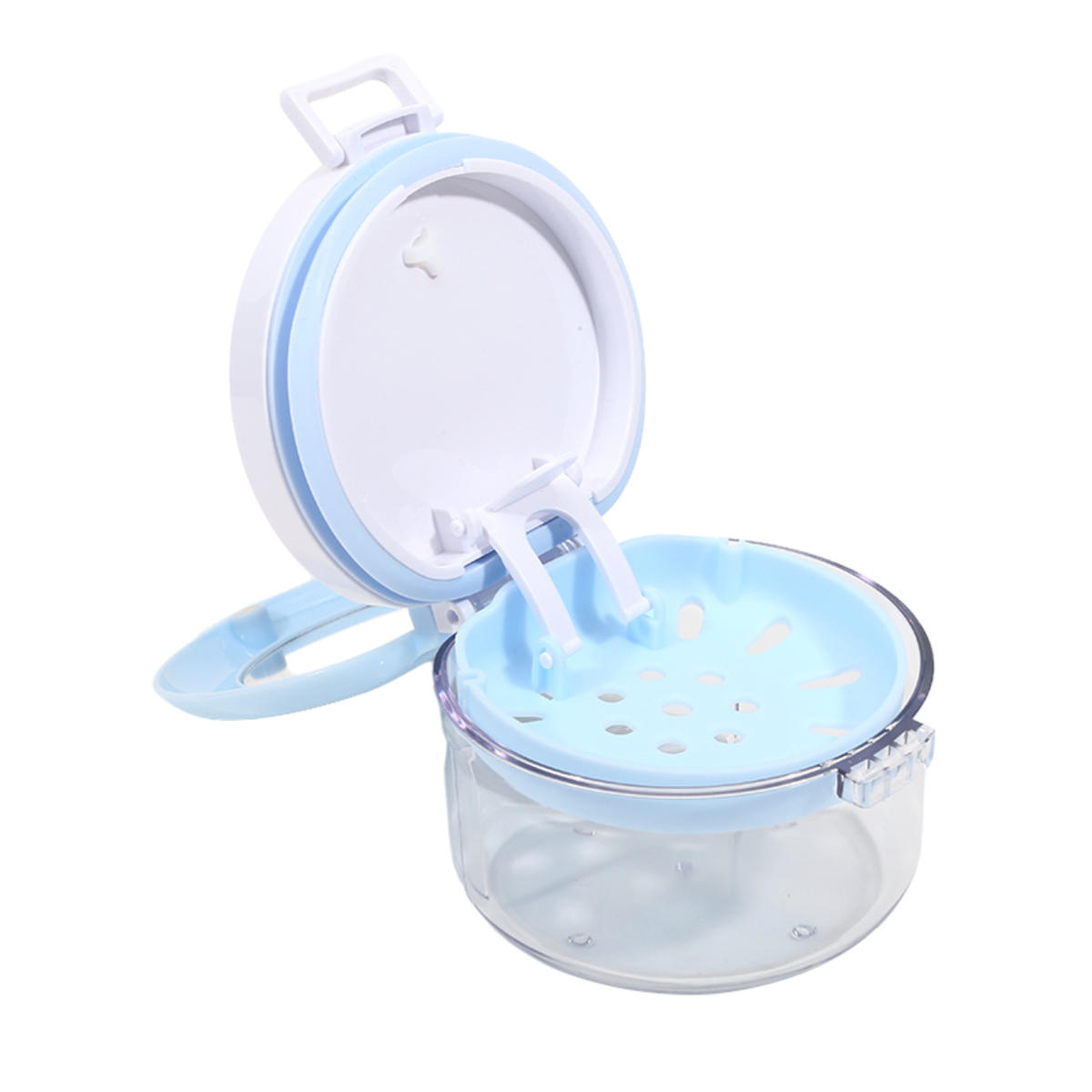 

Портативный ортодонтический ретейнер, универсальный невидимый ящик для хранения брекетов, футляр для замачивания искусственных зубов, ванночка для зубных протезов синий