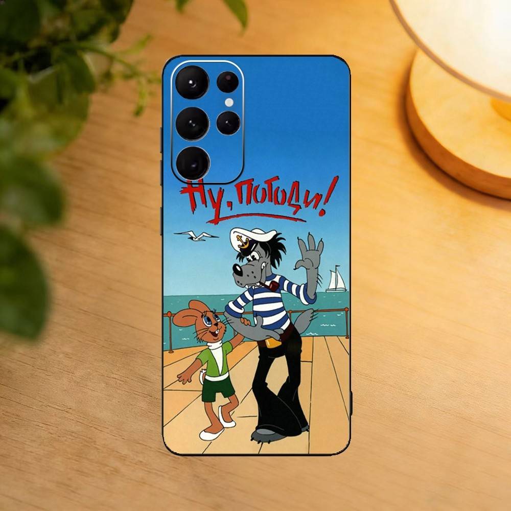 

Russia Cartoon Nu, pogodi phone Case For Samsung S25,24,21,22,23,30,Ultra,20,Plus,Fe,Lite,Note Soft Black Cover Samsung S20lite