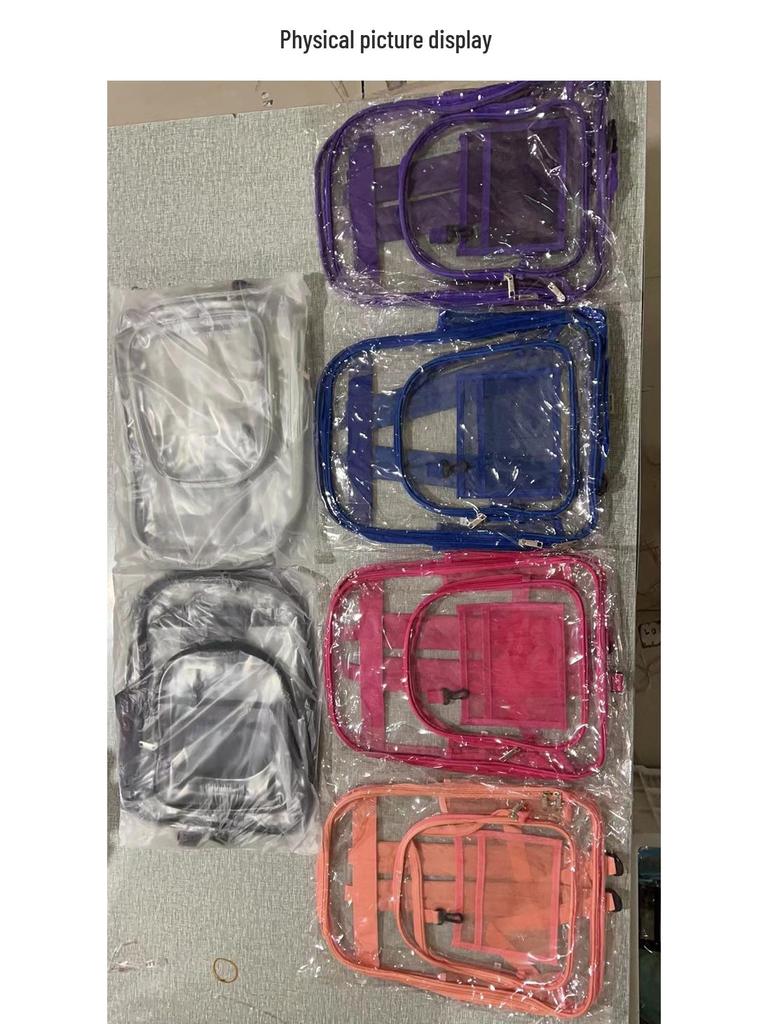 Zaino Tracolla in PVC Trasparente - Impermeabile, Grande Capacità, Borsa Ita Unisex Adatta per Studenti