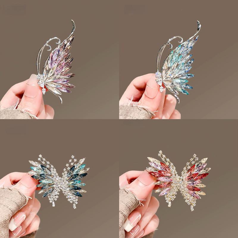 Luxury Exquisite Flower Butterfly Brooch For Women Girls Vintage Pins Versatile Shiny Corsage Clothing Accessories Gifts