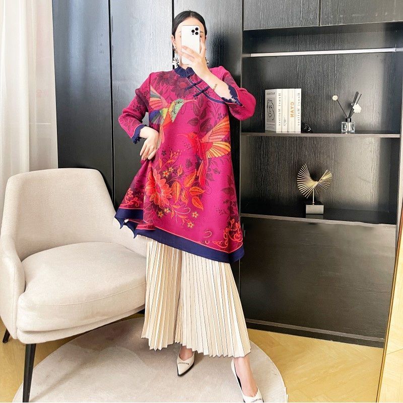 Frühlingsneues Retro-Faltenkleid für Damen, hochwertiges, stilvolles, elegantes, locker sitzendes, schlankmachendes Mama-Outfit