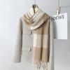 Autumn and Winter New Imitation Cashmere Plaid Scarf Female Student Simple and Versatile Couple Shawl Thickened Fringed Scarf