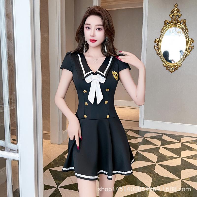 Sexy Dress 2026 New Style, Waist-cinching Slimming Belly-covering Short A-line Skirt, Nightclub Technician Workwear