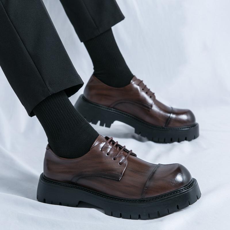 

Foreign trade casual leather shoes men s spring and autumn formal wear business British style high quality men s wedding groom shoes 38