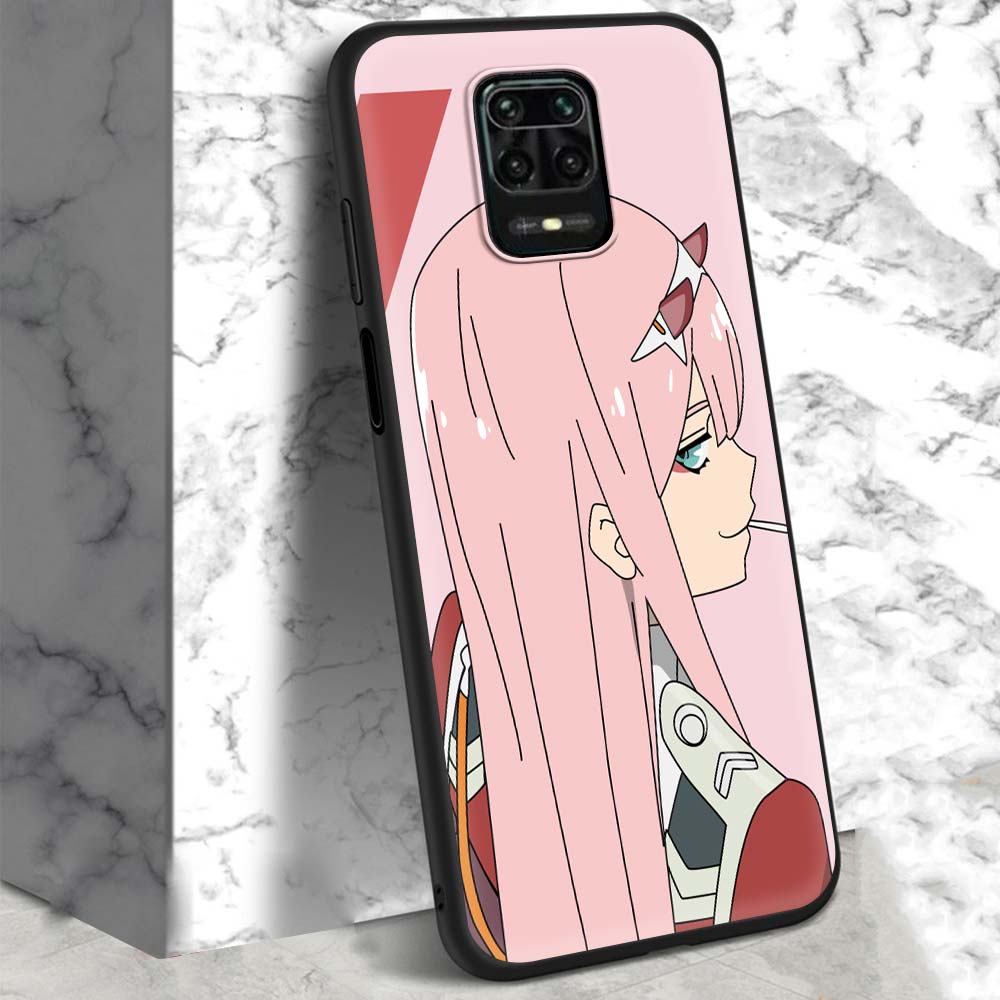 02 Zero Two Anime Darling In The Franxx Case For Xiaomi Redmi Note 9S 9 8 7 10 Pro 8T 9C 9A 8A Black Silicone Phone Cover Sac