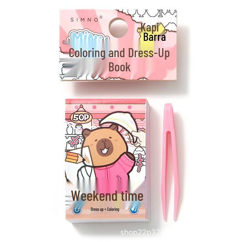 Capybara MINI Dress-Up Sticker Bean Book - Cute Cartoon Creative Journal Seals