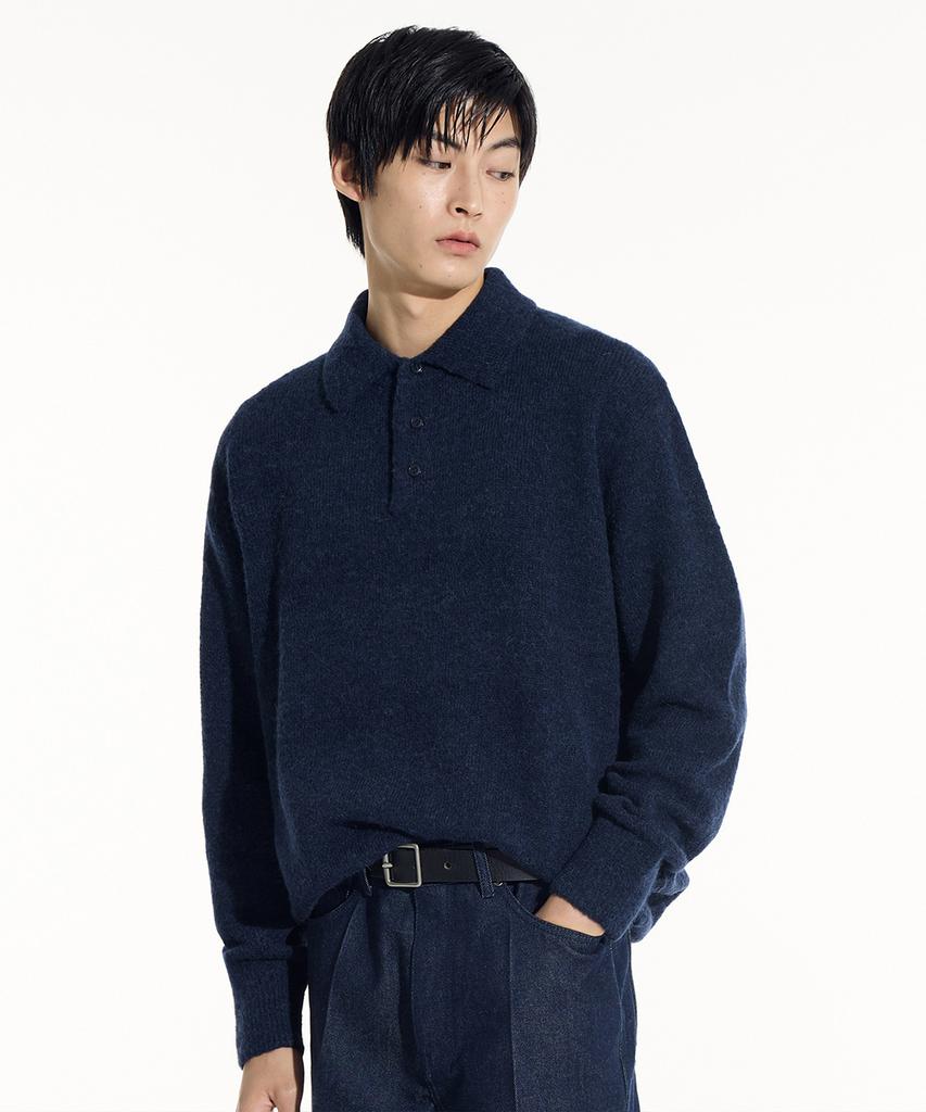 SIECLE Alpaca Polo Knit (Navy)