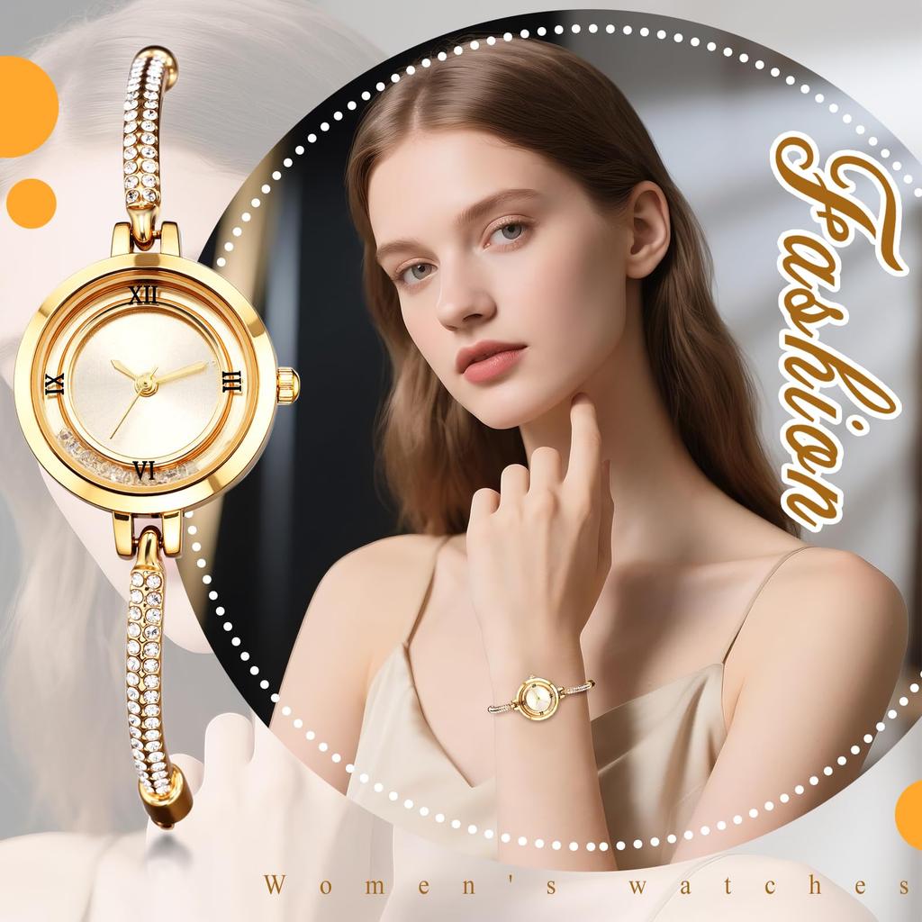 Cute, Sparkly Women's Watch with Bracelet: Analog, Waterproof, Antique Design, Stylish Alloy Strap, Fashion Accessory - Perfect Gift for Birthdays,
