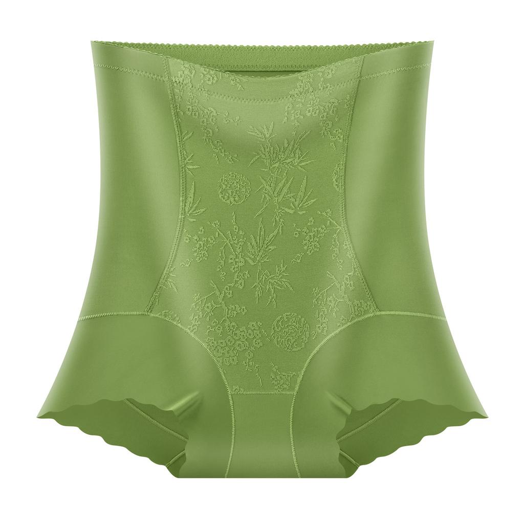 Women's National Style Relief Jacquard Lace Breathable Non Scar Shape Shaped High Waist Belly Lift Hip Flat Angle Underwear