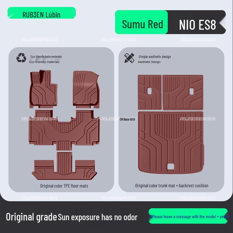 Pamir Brown TPE Floor Mats for Nio ES8 - Complete Car Interior Accessory Set