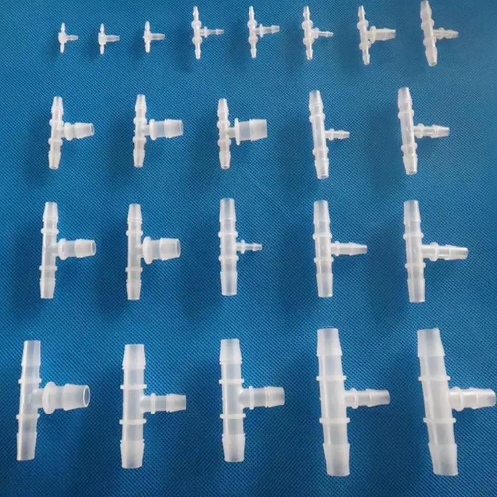 10Pcs 3-2-3mm To 14-10-14mm T-Type Tee Connector Varied Diameter Plastic 3 Way Connector PP PE Soft Hose Fittings