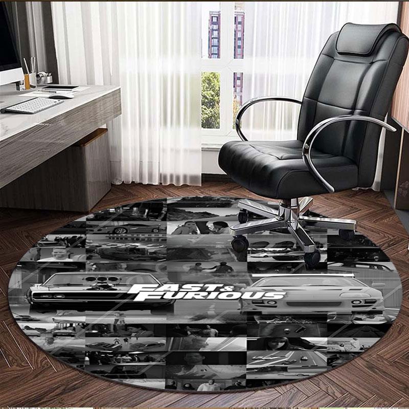 Fast & Furious Print Round Rug, Washable Floor Carpet, For Entryway Dorm Laundry Room Office Study, Home Decor Birthday Christmas Gift