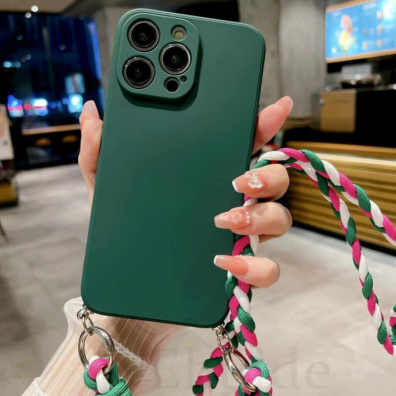 

Crossbody Lanyard Case for Motorola Moto G85 G84 G54 G34 G32 G24 G04 G14 E13 Edge 50 40 Necklace Soft Silicone Braid Strap Cover Edge 50 fusion&Case and Strap