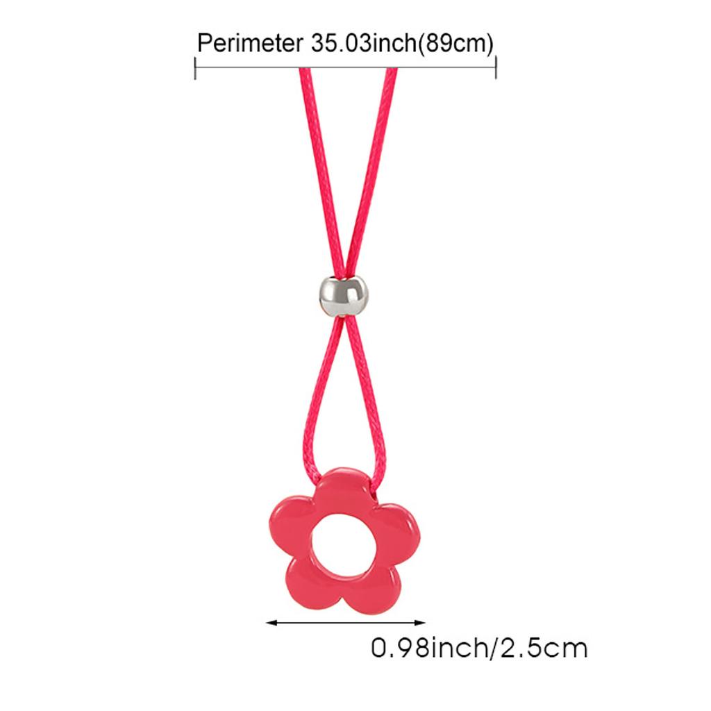 Retro Minimalist Fashion Free Knotting Flower Pendant Wax Thread Necklace Clavicle Chain