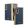 Electroplated Leather Phone Case For Samsung Galaxy Z Fold 8 Wide 5G Z Fold 8 5G Hinge Protective Glass Screen Protector Cover
