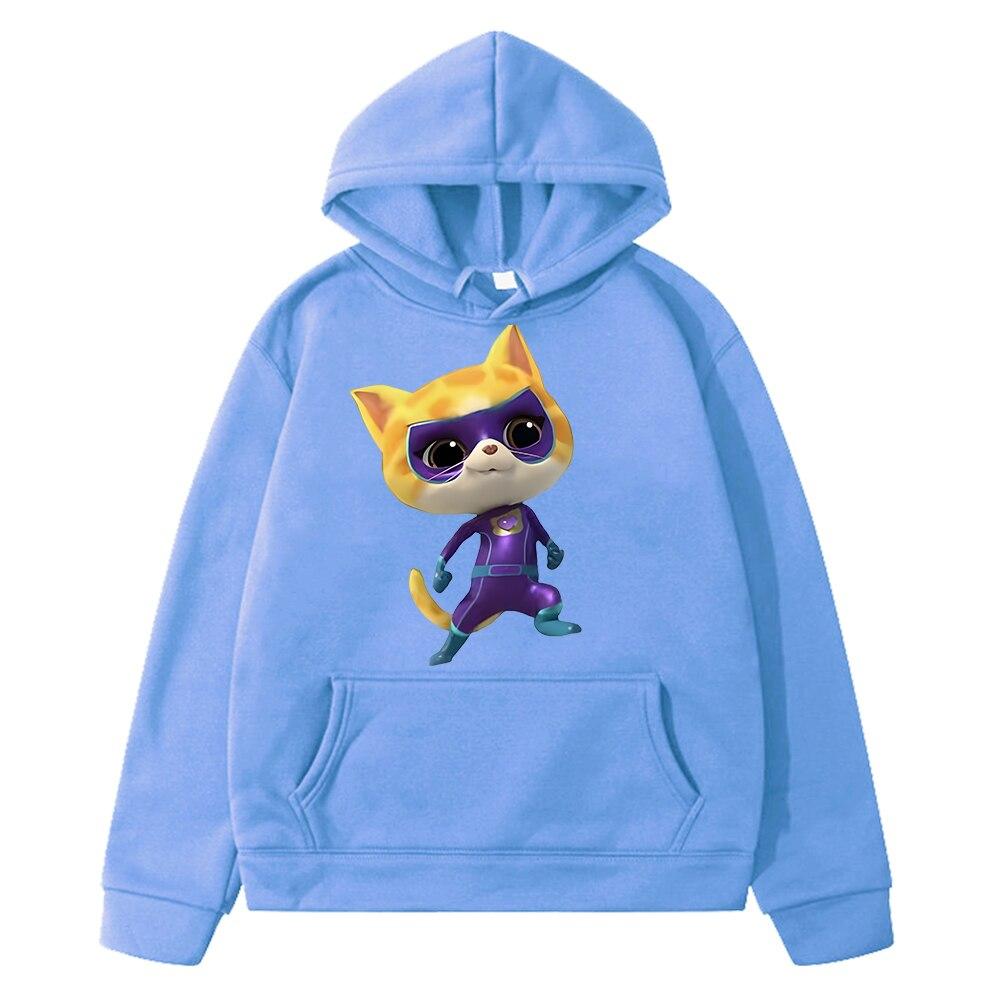 Super Kitties Fleece Sweatshirt Anime Hoodie Kids Clothes Girls Y2k Sudadera Boys Pullover Autumn Casual Jacket Children Clothing