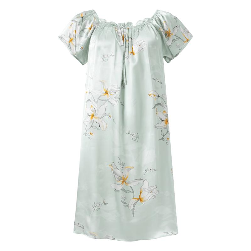 Women s Silk Doll Princess Short Sleeve Sleep Dress One Size