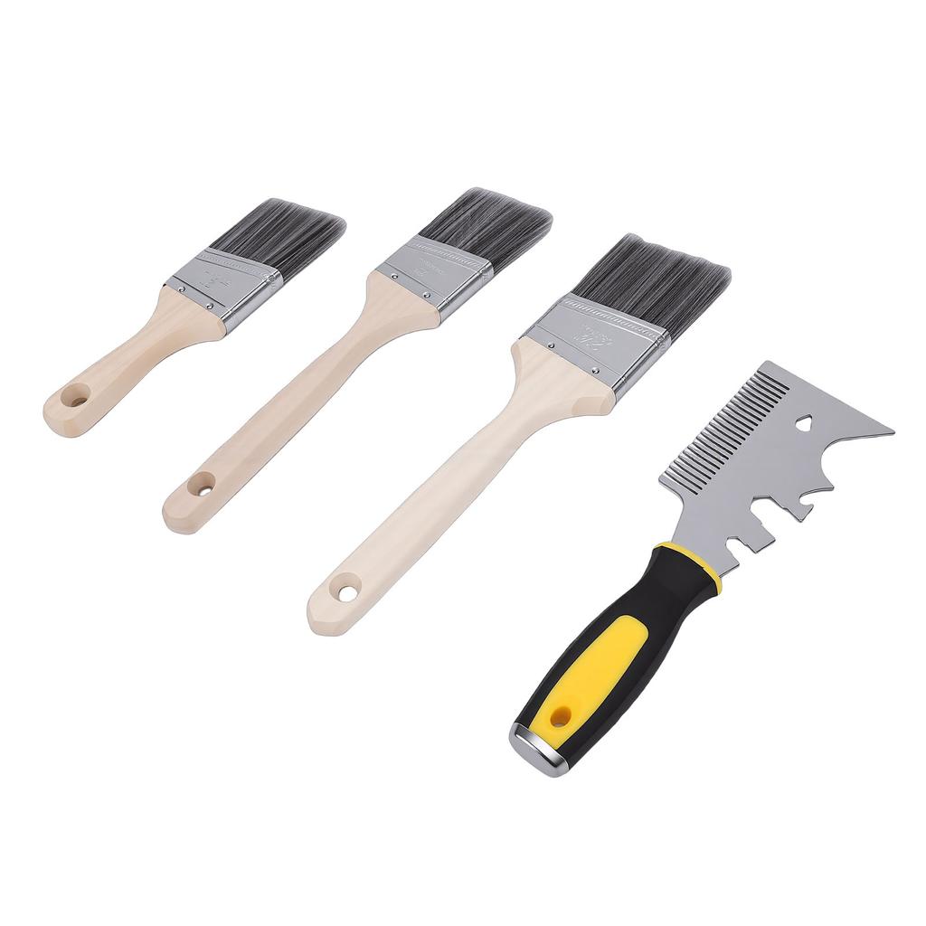 Angled Brushes with Paint Comb 2in 2.5in Short Long Handle Brushes for Painting Projects