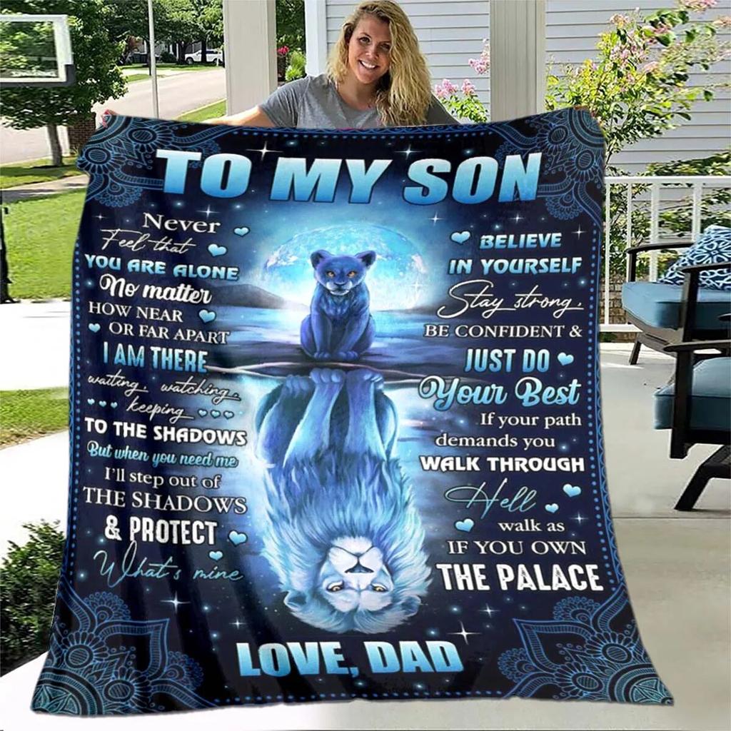 Tochterdecke, bedruckte Decke, Flanell, Sofa, „To My Daughter“-Decke, Löwe, Tiger, ich liebe dich, Mama, Papa, Wolf, Geschenke für die Tochter