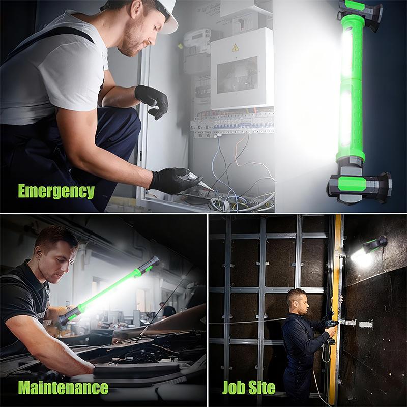 Work Light Bright LED Work Lights Rechargeable Magnetic Underhood Work Light with Hooks Cordless Battery Powered Flashlight