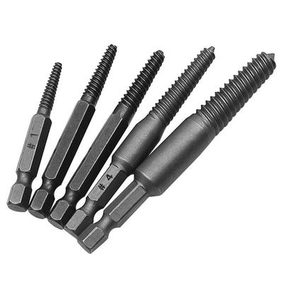 5 adet Vida Extractor Merkezi Matkap Uçları Kılavuz Seti Kırık Hasarlı Cıvata Sökücü Hex Shank Ve Anahtar Kırık El Aleti