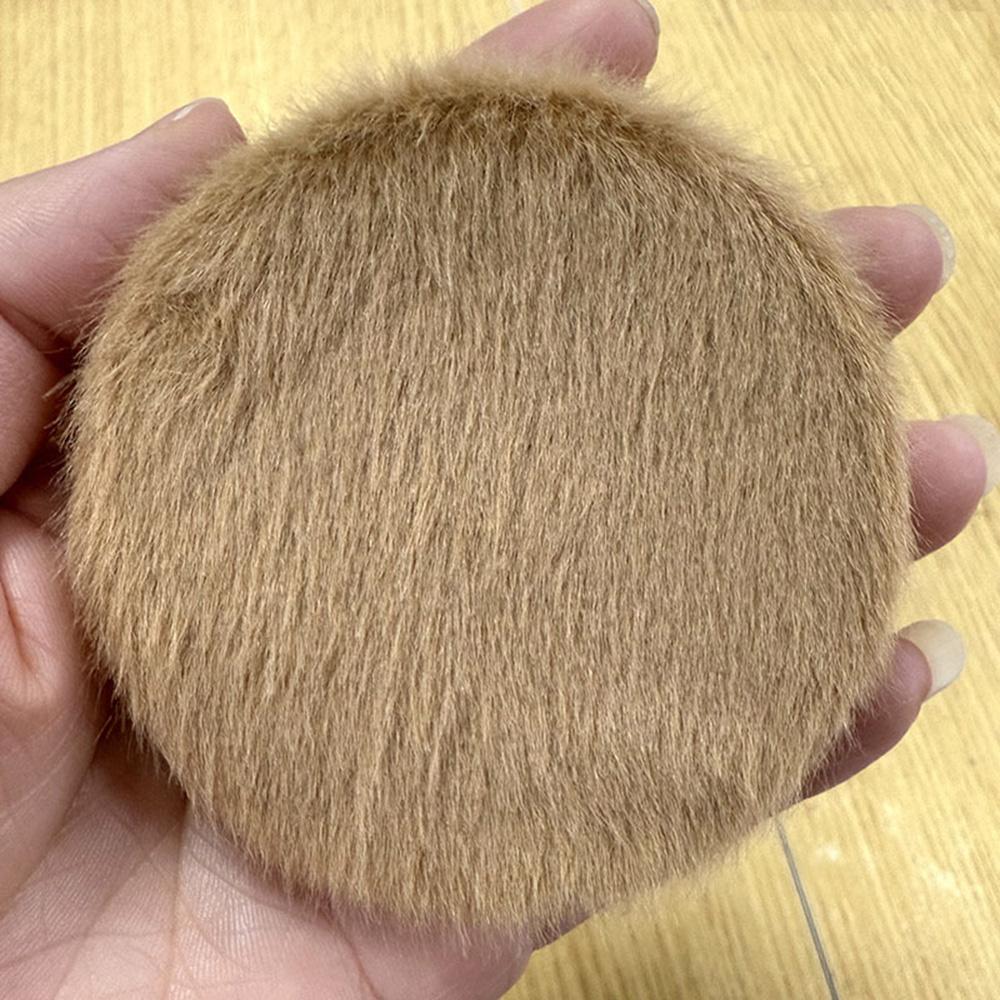 

Plush Makeup Mirror Round Double Sided Mirror Portable Cosmetic Mirror Folding For Travel School Commute темно-коричневого