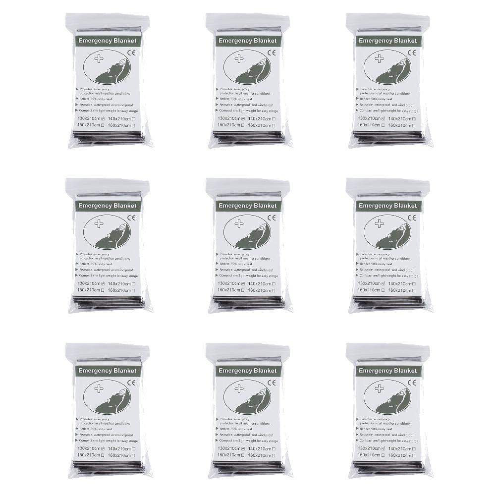 130x210cm Gigantische Rettungsdecke Notfallausrüstung Folie Mylar Thermodecke Silberne Folien-Decke Perfekt für Wanderungen Marathons