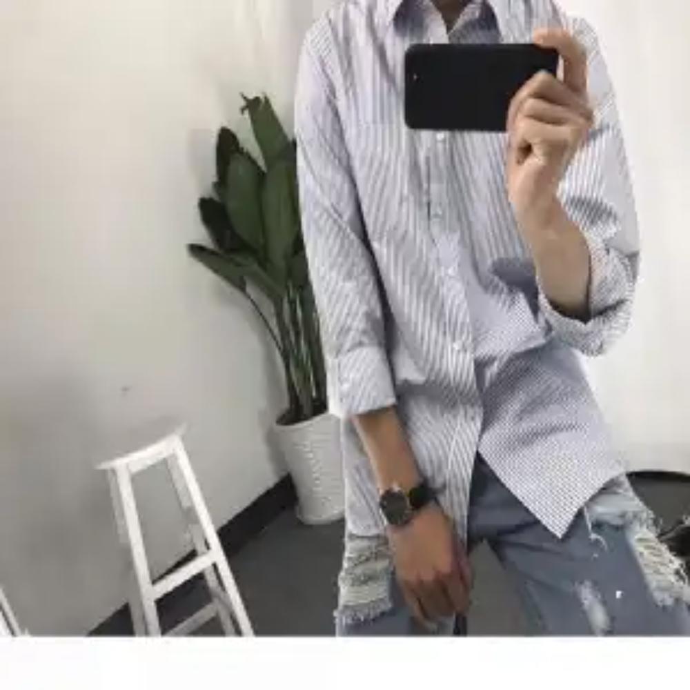 

Новая корейская приталенная полосатая рубашка с длинным рукавом для мужчин, повседневная, ретро, с квадратным воротником, свободного кроя, большого размера, тренд 5XL синий