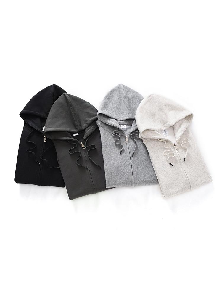 Unisex 320g Cotton Zipper Hooded Cardigan - Trendy Autumn Casual Top