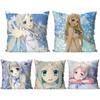 1pc Honma Meiko Animation Secret Base Pillow Case Square Pillow Bedroom Sofa Leisure ComfortCarLiving Room Home Decoration 40X40