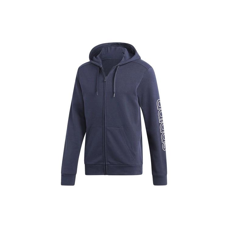 Men s adidas Sports Stylish Hooded Knit Jacket Blue DQ3117 XS