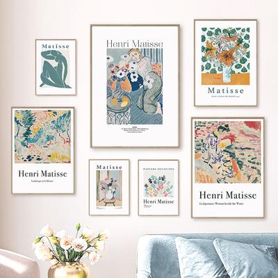 Vintage henri matisse retro cartazes e impressões paisagem abstrata arte da parede pintura em tela fotos para sala de estar decoração casa
