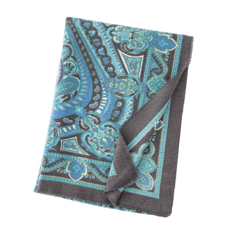 Imitation Cashmere Scarf New Autumn and Winter Fashion Printed Shawl Scarf Women's Medium Length Thickened Warm Scarf